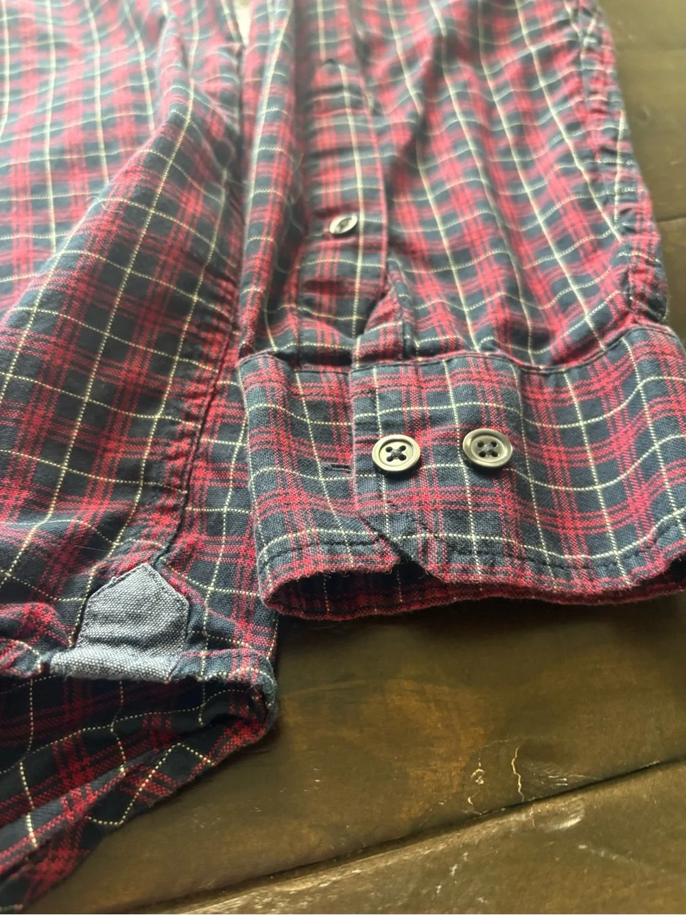 Banana Republic Organic Cotton Oxford Untucked Fit Plaid Shirt Men’s XL